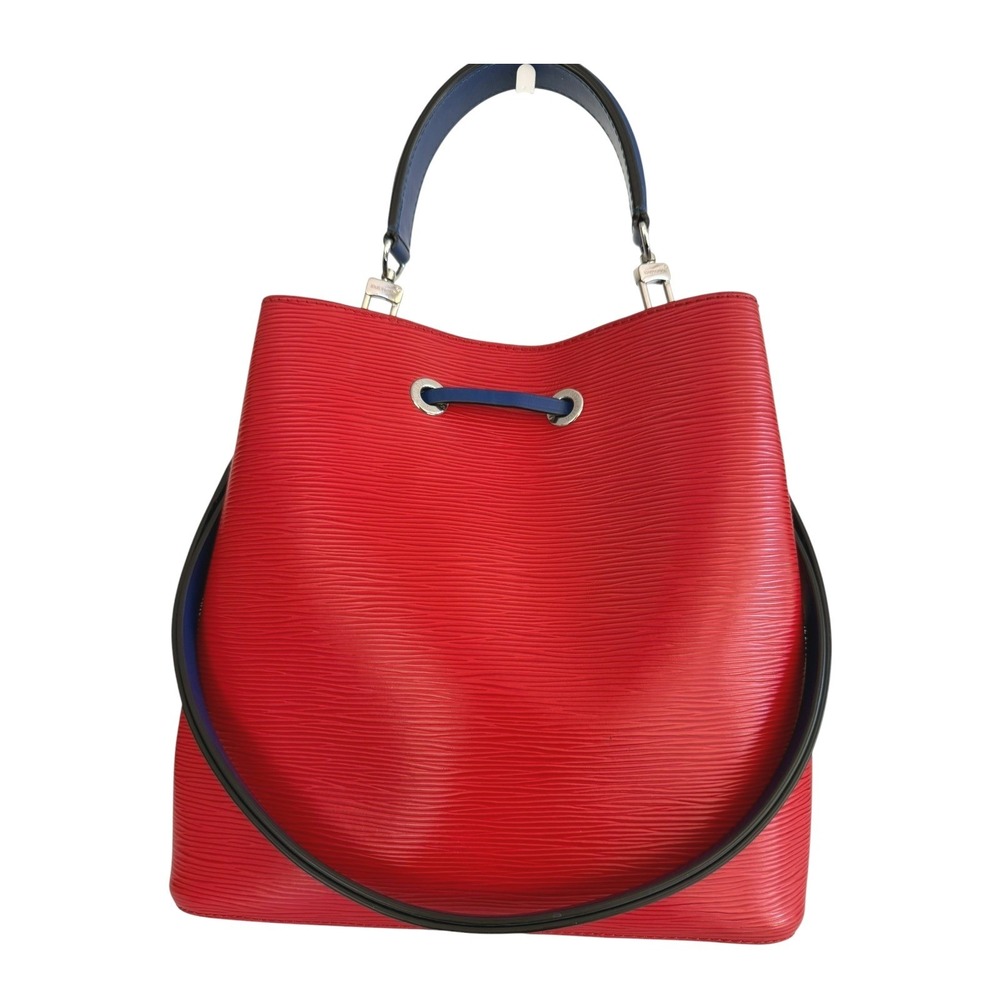 Louis Vuitton NeoNoe MM Epi Leather Red Blue Bucket Bag Shoulder Crossbody - Picture 5 of 16